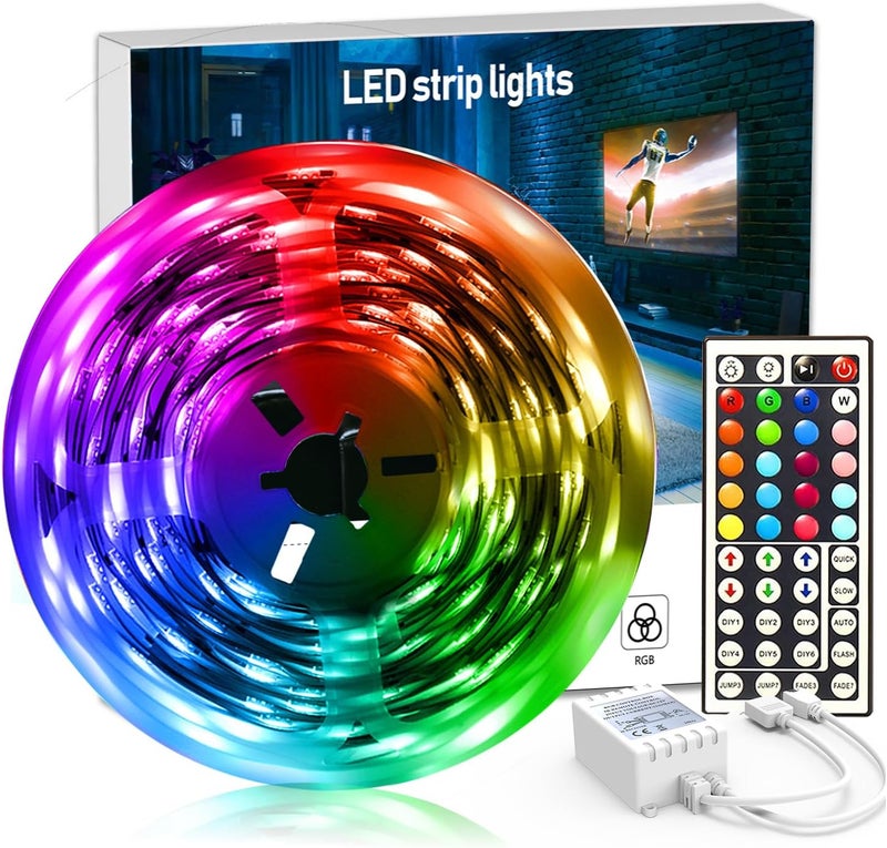 DAYBETTER Led Strip Lights 32.8 ft RGB Color Changing Lights Strip for Bedroom, Desk, Home Decoration, with Remote and Power Supply - Image 1
